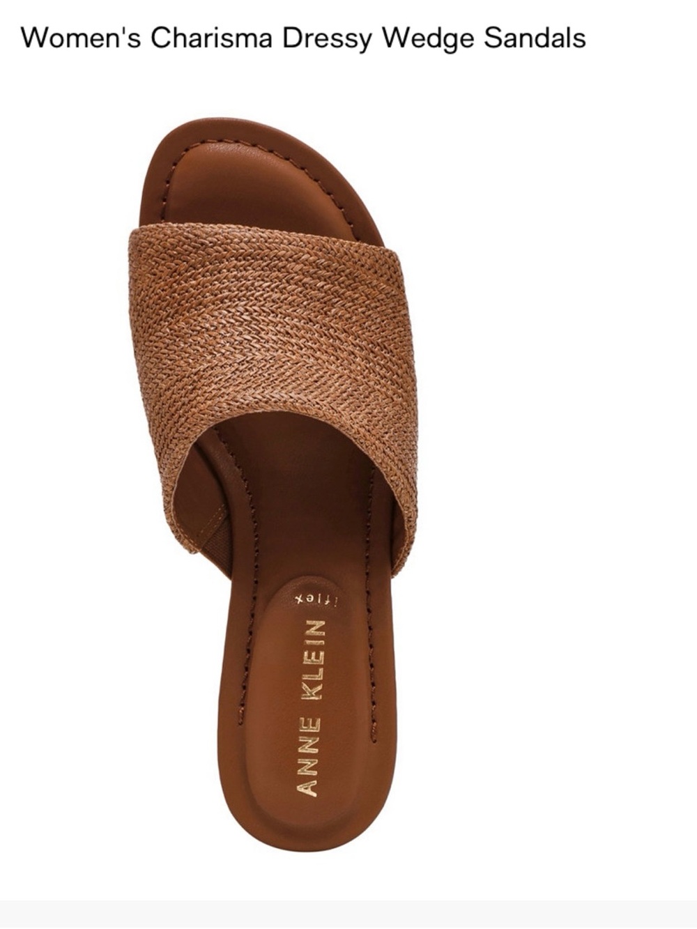 Anne Klein Woven Slide Mule in Tan Brown - Sz 10 M